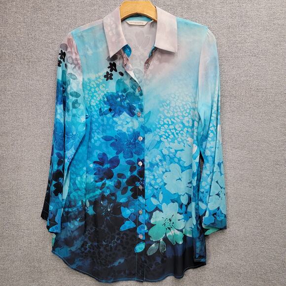 SOFT SURROUNDINGS JOLENE SILK BLOUSE, SIZE XS - Picture 2 of 7